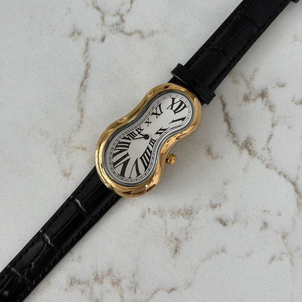 Sku0512 Retro Gold White dial Women Asymmetrical Watch Stainless steel +gift bag - Picture 6 of 6